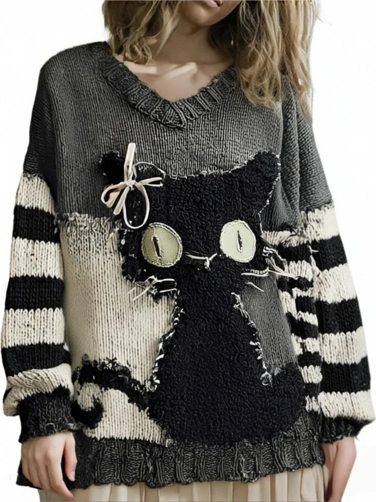 New Women Sweatshirts Halloween Patchwork Spooky Face Printed Hoodie Autumn Winter Fashion Long Sleeves Loose Knitting Clothes