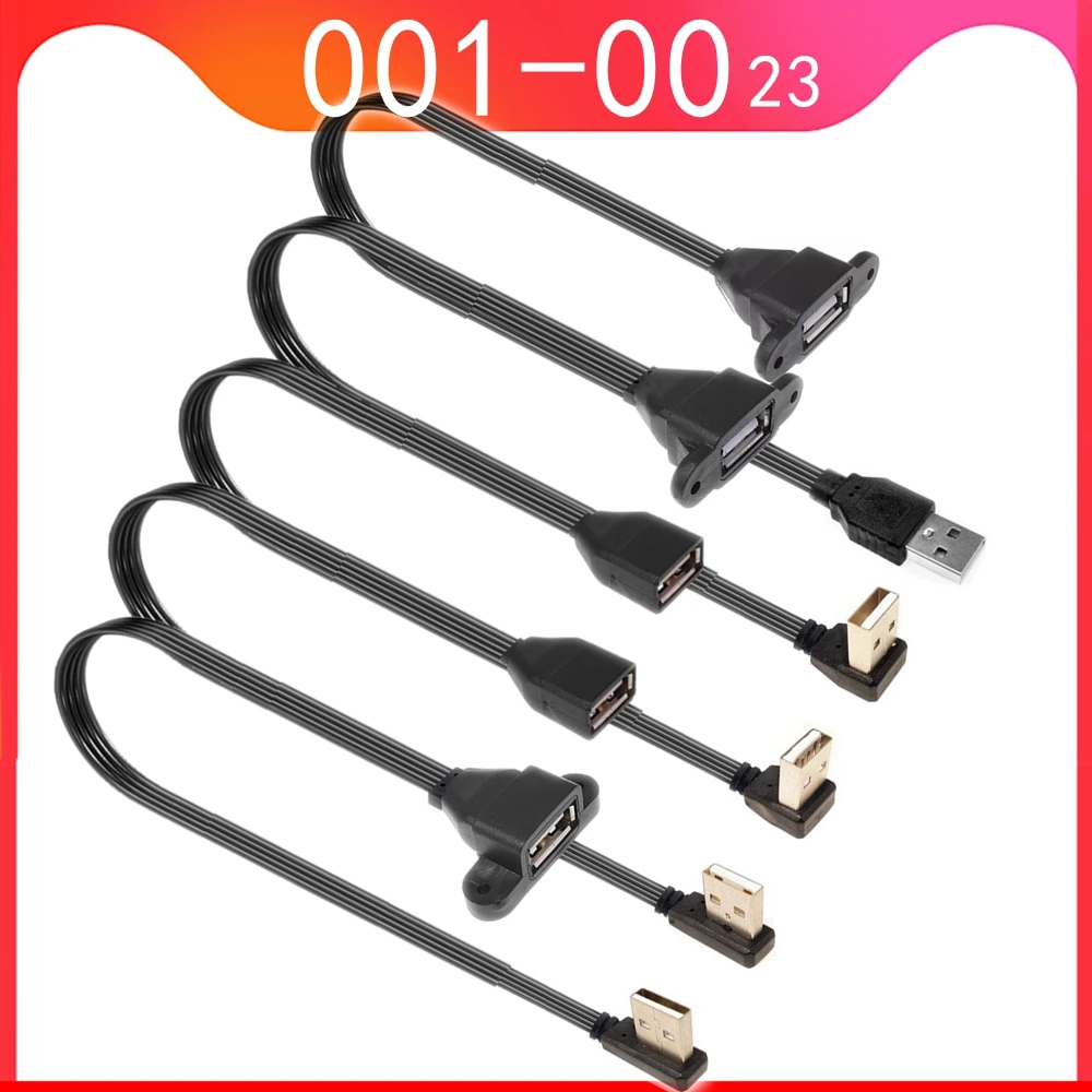 10CM-100CM 90° Angled USB 2.0 Extension Cable 5-Directional Up Down Left Right Male-to-Female Adapter for Tight Spaces Device