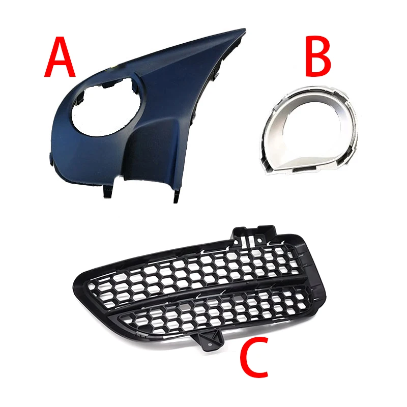 Car ABS Front Fog Lamp Grille For Volkswagen Touareg 2008-2010 Front Bumper Fog Lamp Frame Cover Fog Lamp Trimming Bezel Cover