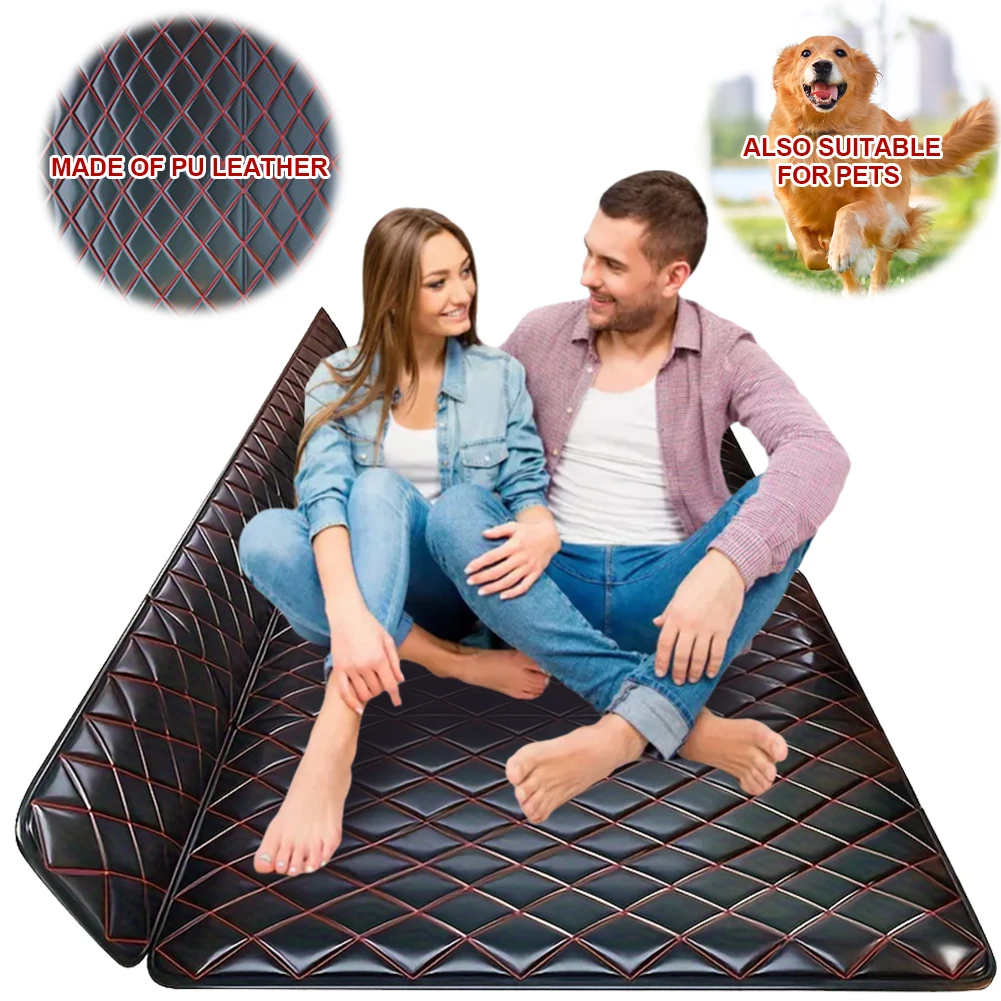 

Car Mattress PU Leather Portable Back Seat Travel Mattress Non-Inflatable Portable Back Seat Mattress for Sedan SUV Truck