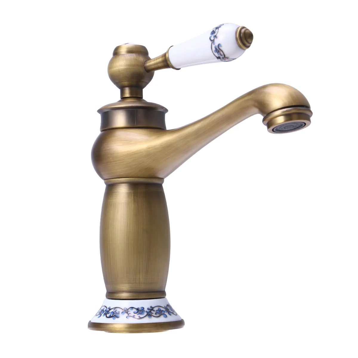 Vintage Copper Basin Faucet 1 Hole Sink Taps 5 5x17x19cm Full Copper Durable Practical Lead Free Ceramic Spool Good Sealing Easy