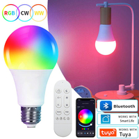 Tuya Smart Bluetooth LED Light Bulbs Smart Life APP E27 85-265V 9W BT Lamp with Remote Group Control for Bedroom Decor