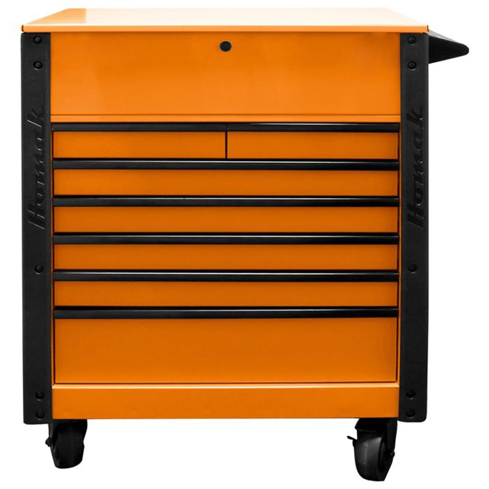 Orange 35in 7-Drawer Rolling Tool Chest With Swivel Casters,Tool Chest With Multi-Sizes Drawers