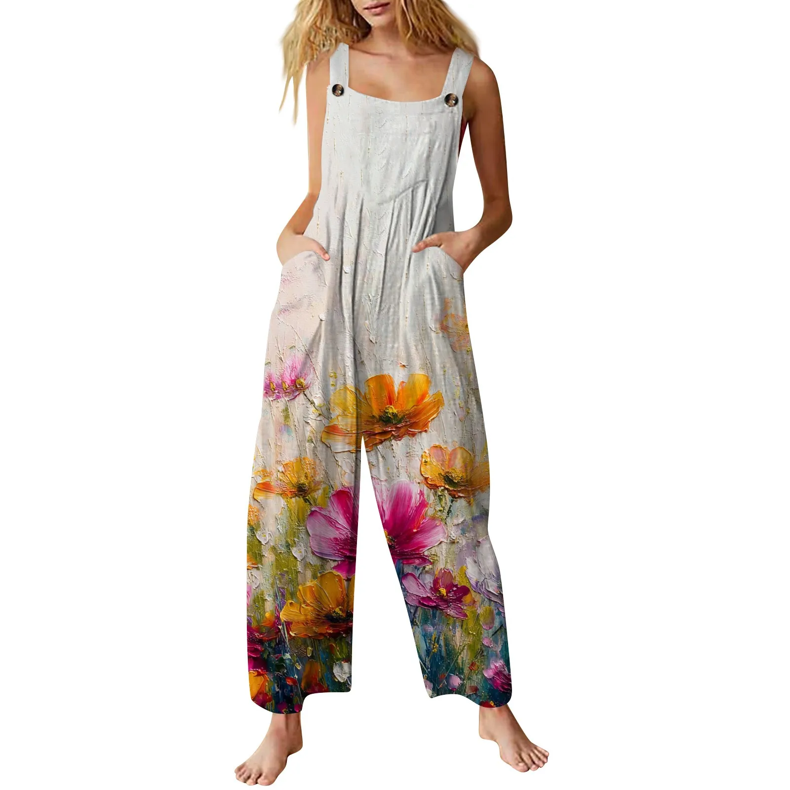 

Women's Casual Jumpsuit Sleeveless Printed Cotton Jumpsuit Jumpsuits for Women Casual Women Jump Suit Womens Jumpsuit Summer Wom