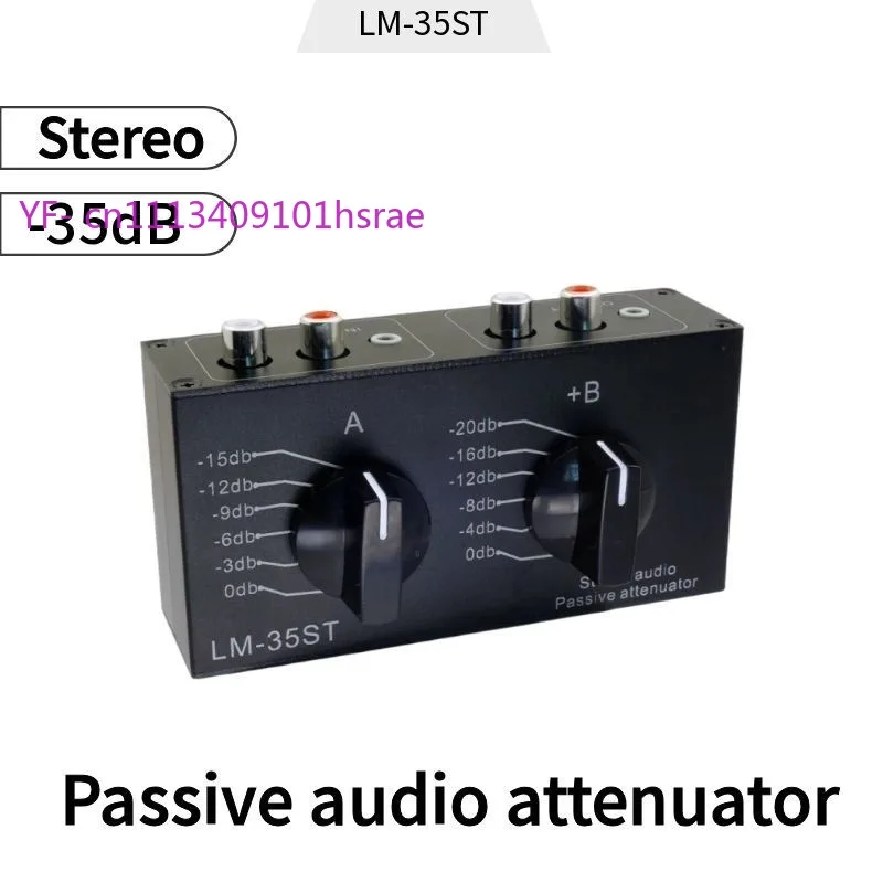 2PCS Passive Stereo Volume Attenuator, Dual Channel Lossless Level Control, Adjustable -35dB
