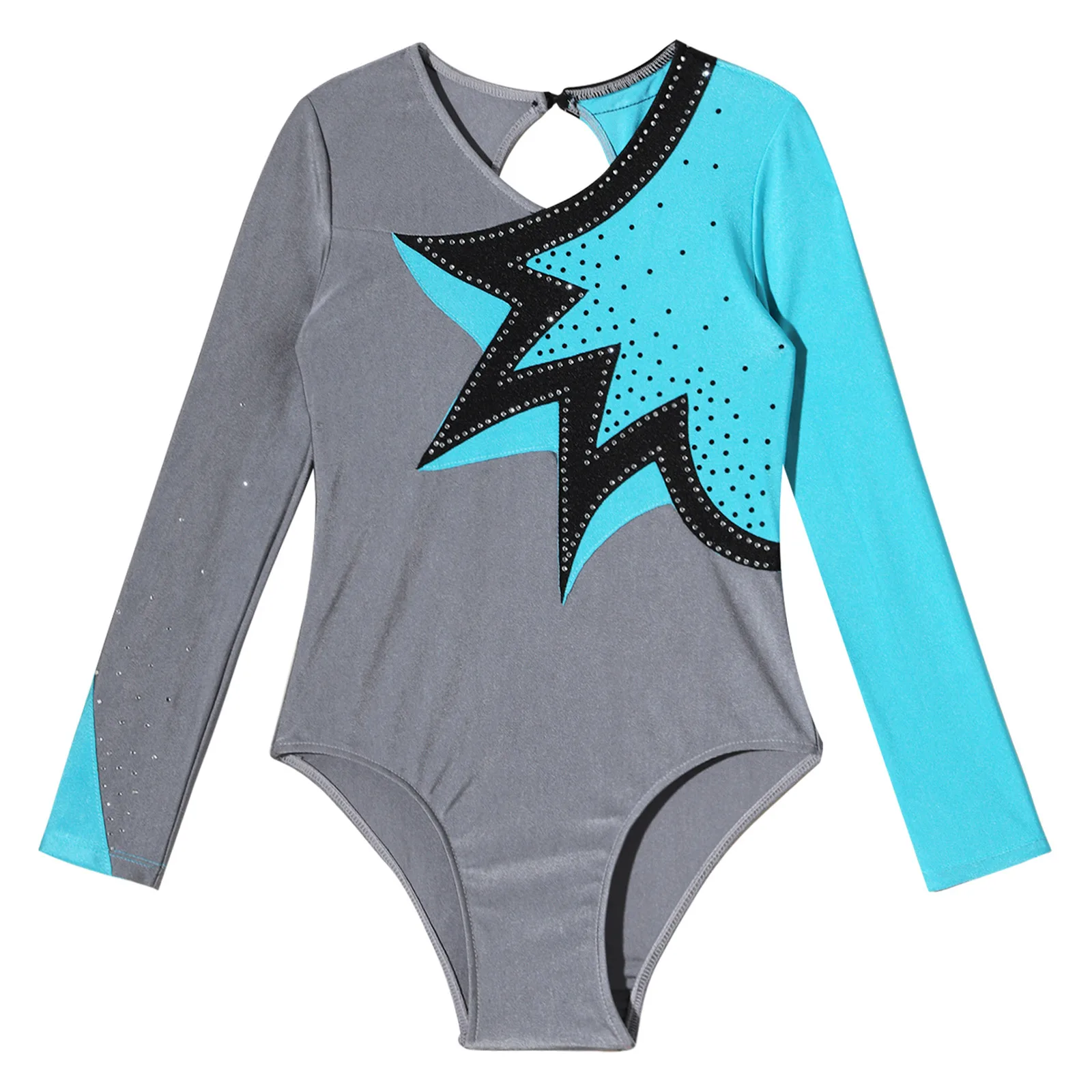 Kids Girls Ballet Classic Dance Leotard Shiny Diamonds Adorned Jumpsuit Bodysuit Gymnastic Modern Dance Figure Skating Costume