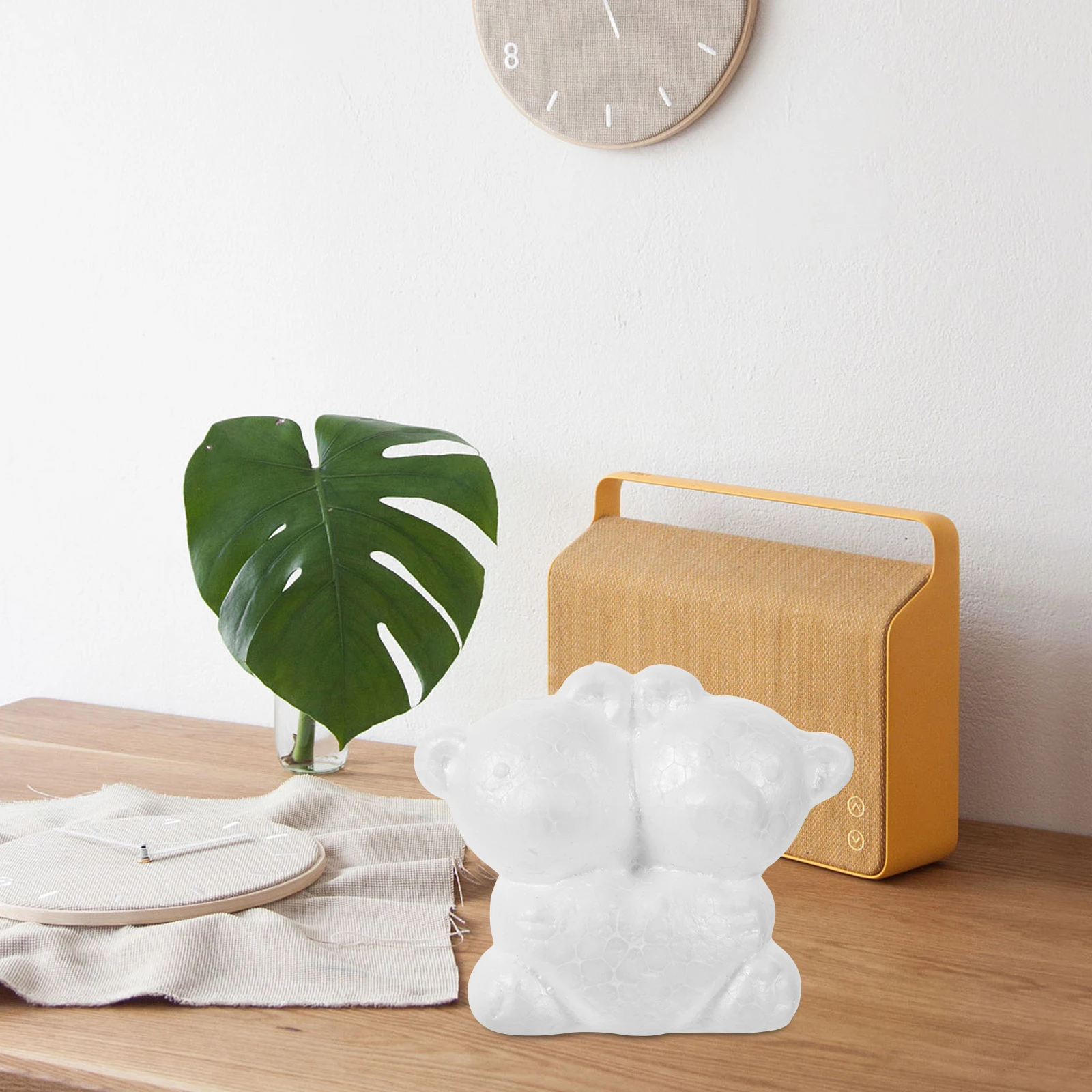 

10Pcs Foam Animal Bear Sculpture White DIY Crafts Decoration Supplies for New Year Wedding Festival Art Projects