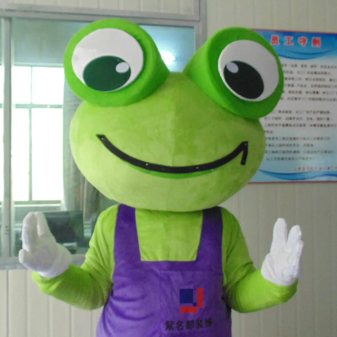 Costume de mascotte de dessin animé de paupières de grenouille drôle pour adultes, robe en peluche mignonne, mousse, Noël, Halloween, offre spéciale, nouveau