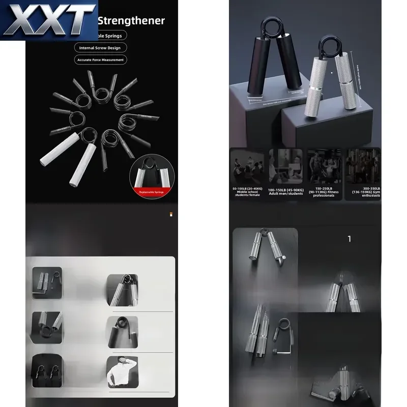 XXT Professional Men's Grip Strengthener Fitness Exercise Equipment Hand Power Trainer Arm Muscle Strengthener 120kg