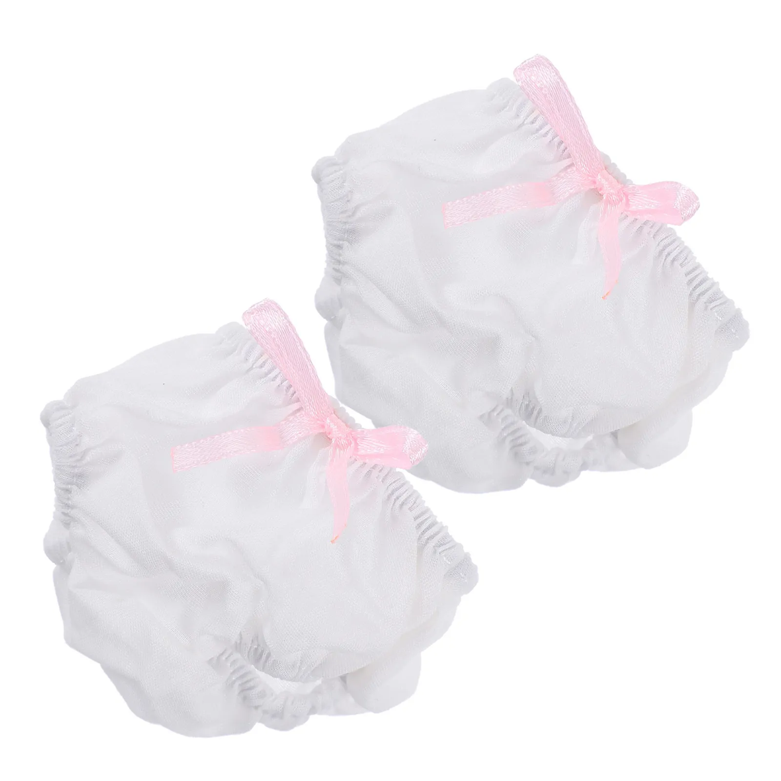 

2Pcs Soft Mini White Panties for Wonderful Handwork Comfortable Craft Dollhouse Dress Up Pretend Play Accessory Birthday