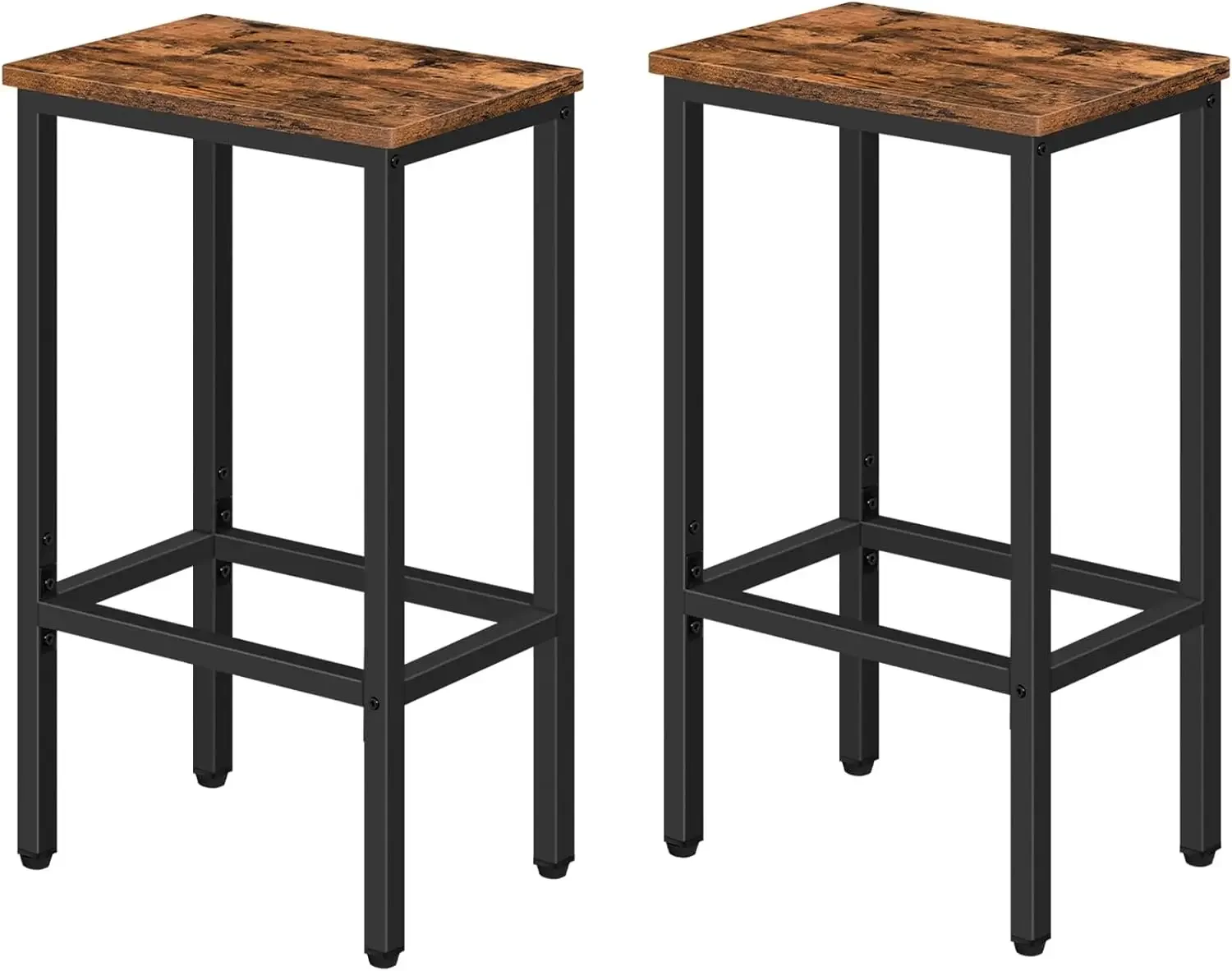 MAHANCRIS Bar Stools, Set of 2 Bar Chairs, Kitchen Breakfast Bar Stools with Footrest, 25.8