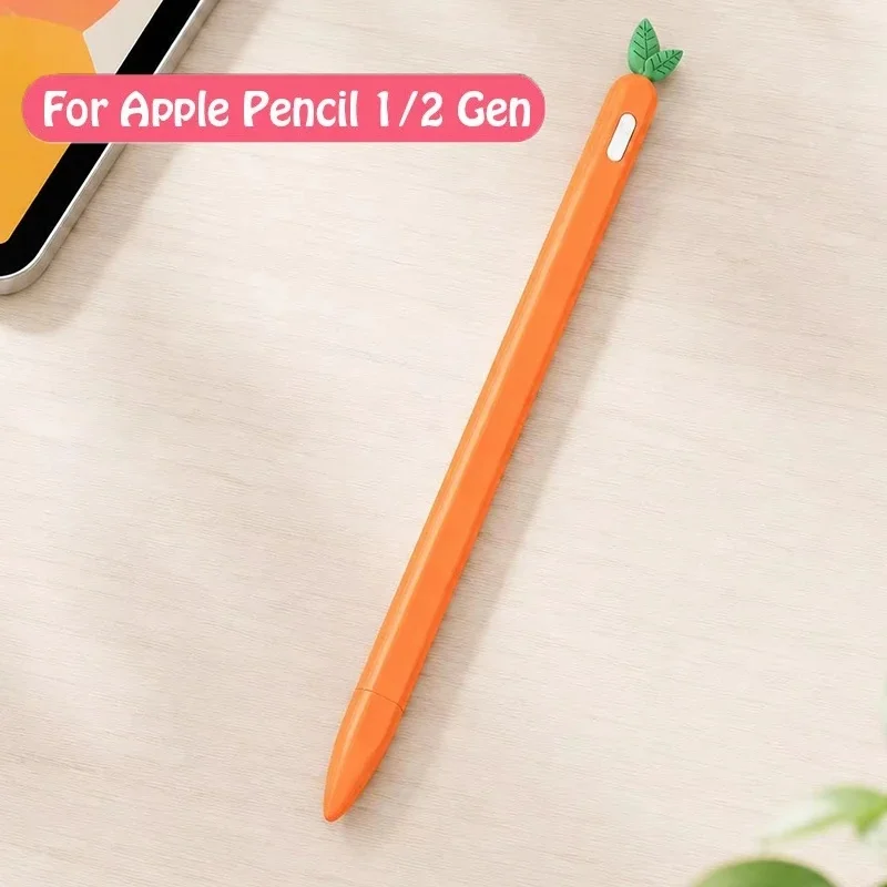 Vegetable Soft Silicone Tip Case Anti Scratch Sleeve Protector For Apple Pencil 1/2 School Office Drawing Tool Pencil Accessory