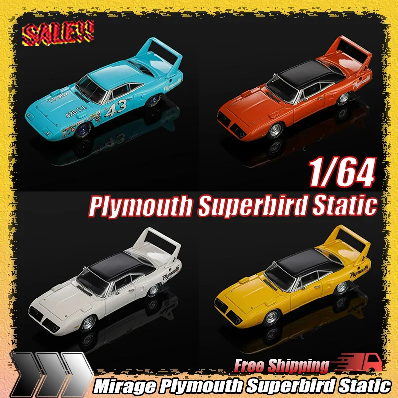 

Коллекционная статическая модель автомобиля Plymouth Superbird в масштабе 1:64 из литого сплава, для автолюбителей, для домашнего декора, игрушка
