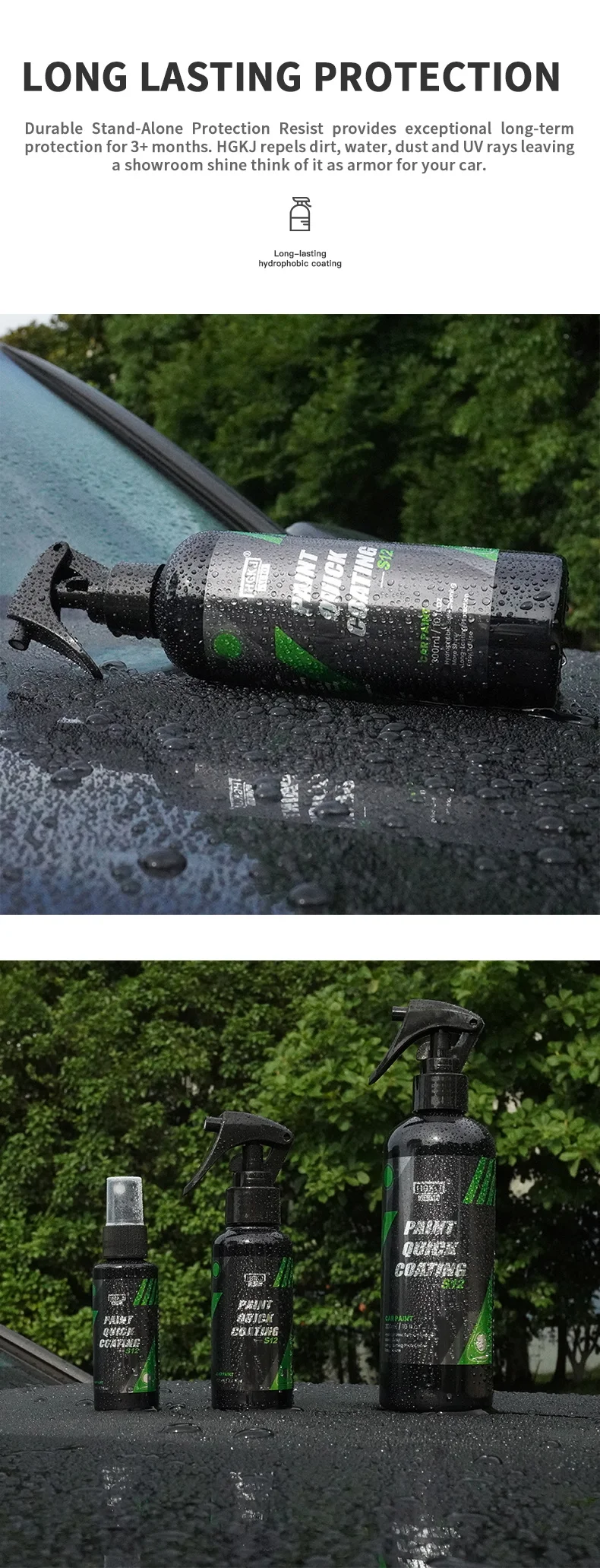 300ML Car Ceramic Coating Wax Liquid Glass Auto Body Polish Paint Hydrophobic Shine Long Lasting Protection Car Products