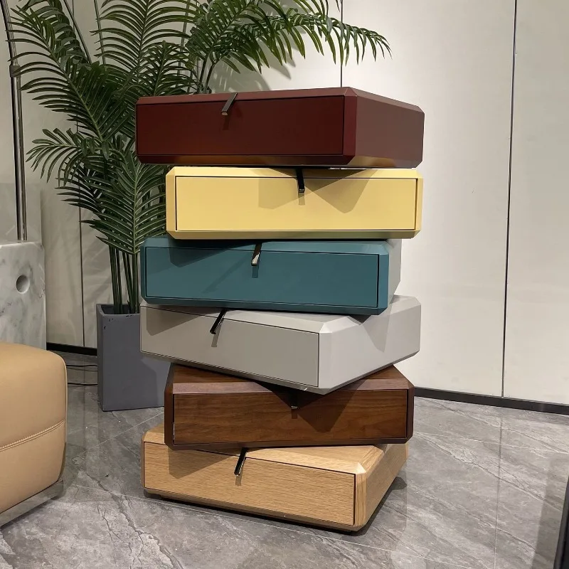 Italian minimalist locker designer creative side cabinet cabinet rotating bedside table 