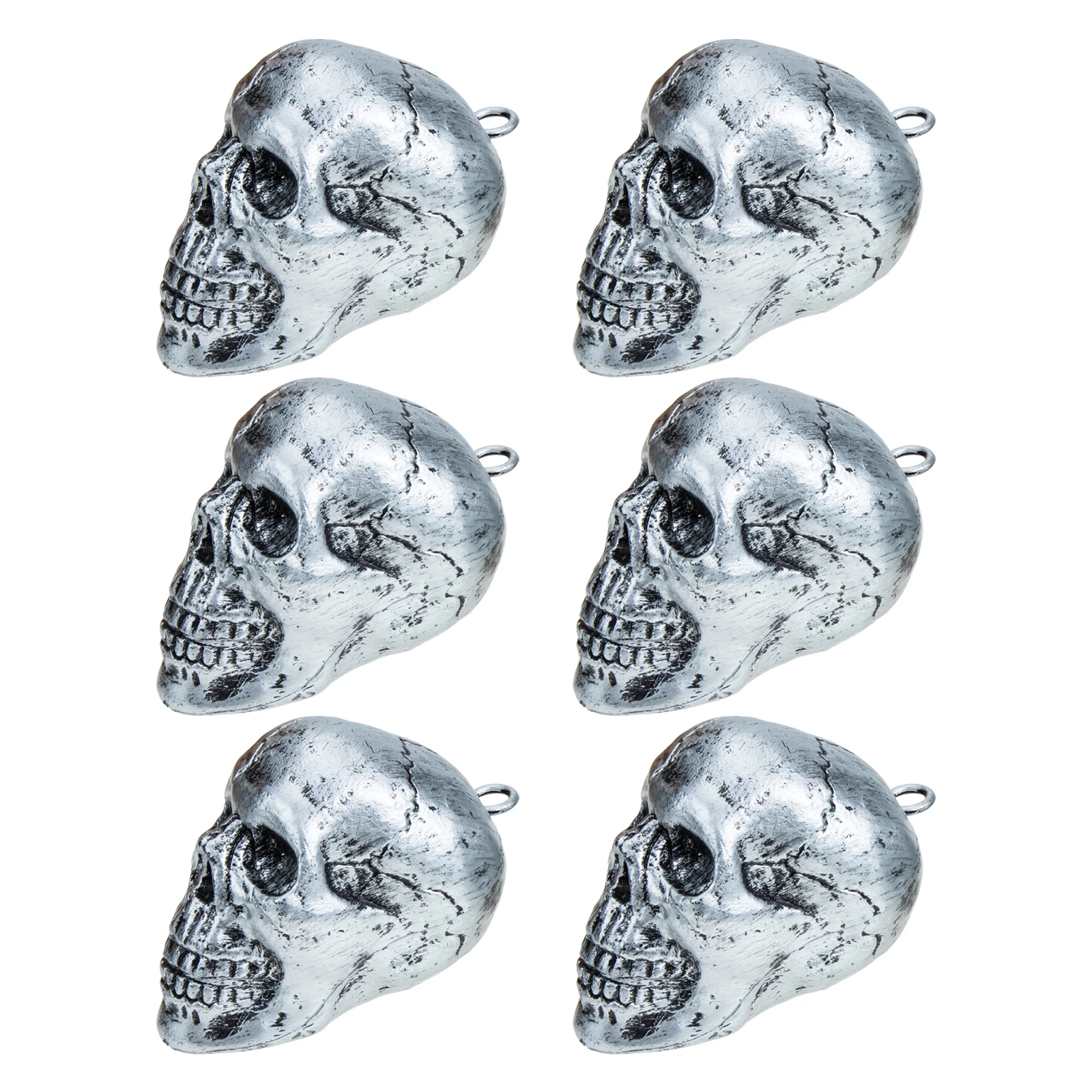 

6pcs Skull Decoration Halloween Ghost Ornaments Creepy Party Layout Haunted House Pendant Scary Resin Molds Silicone