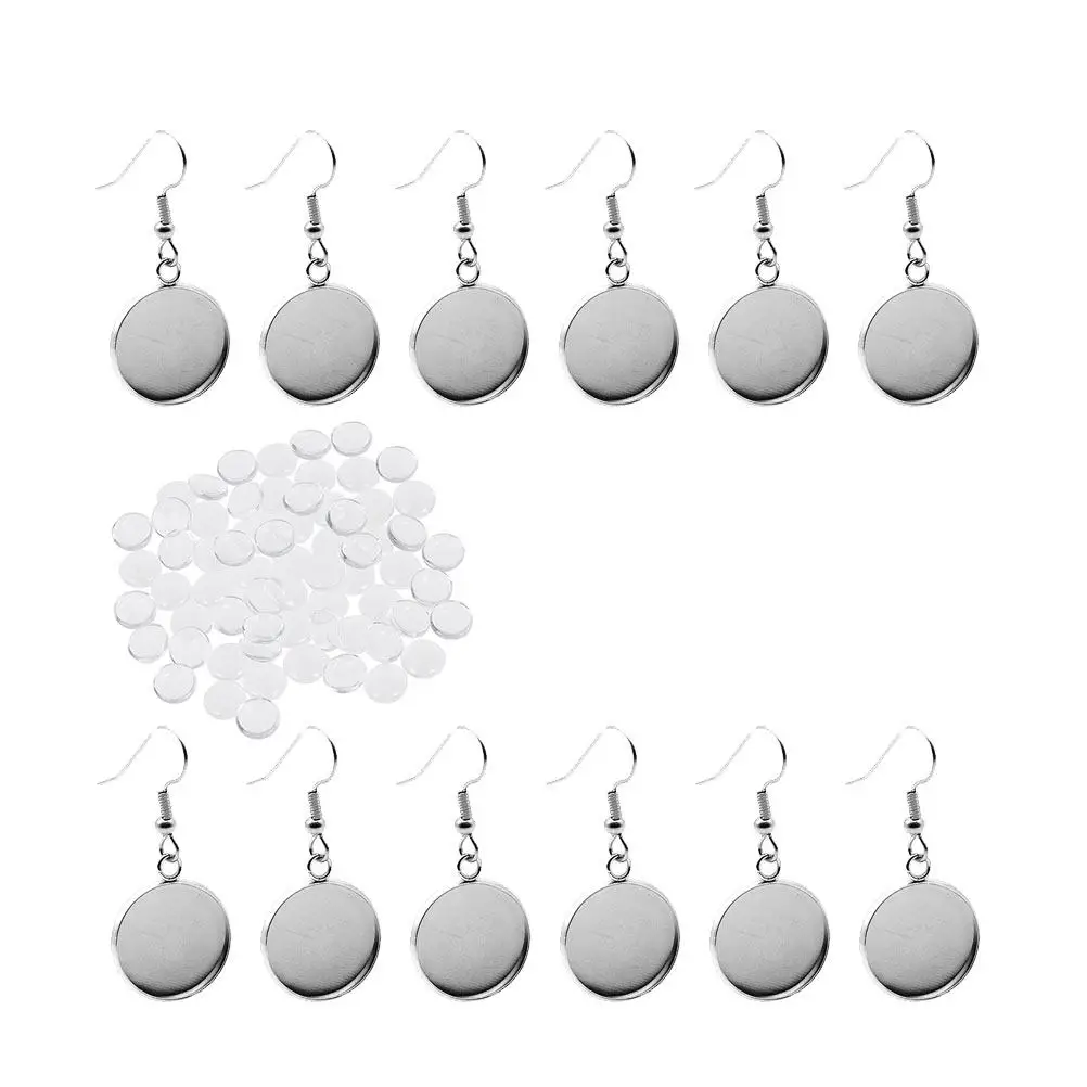 

114Pcs Jewelry Dangler Kit Stainless Steel Base Plates Time Glass Patch DIY Earrings Making Supplies for Party Gift Christmas
