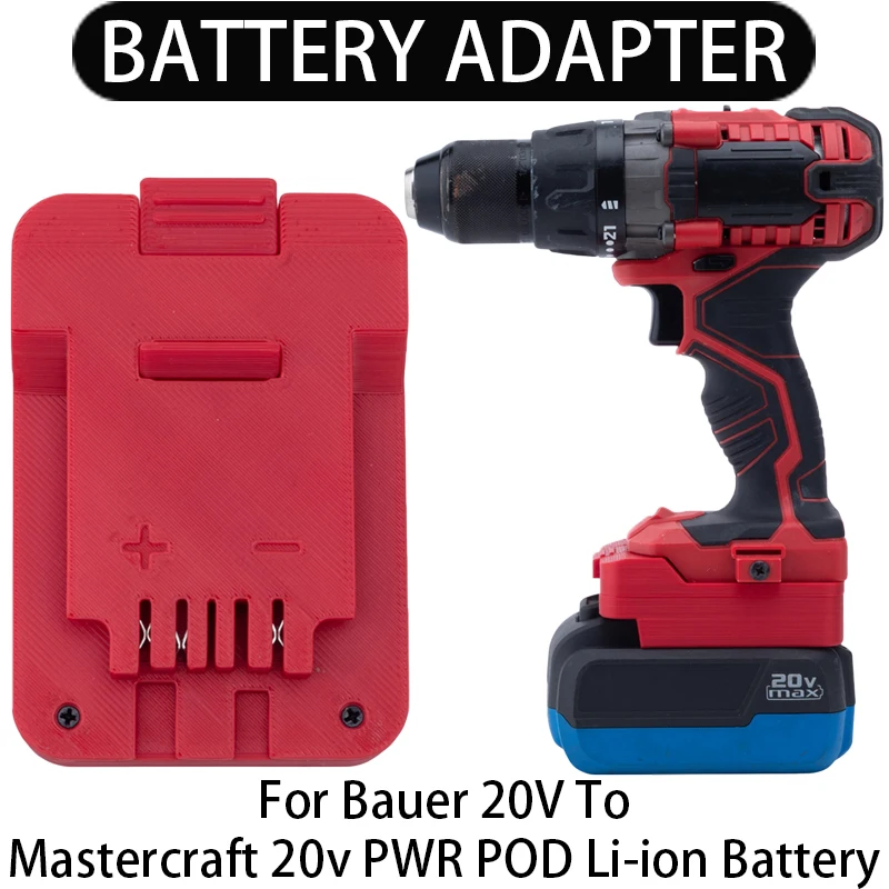 

Battery Adapter/Converter for Bauer 20V Li-Ion Tool to Mastercraft 20V PWR POD Li-Ion Battery Adapter Power Tool Accessories
