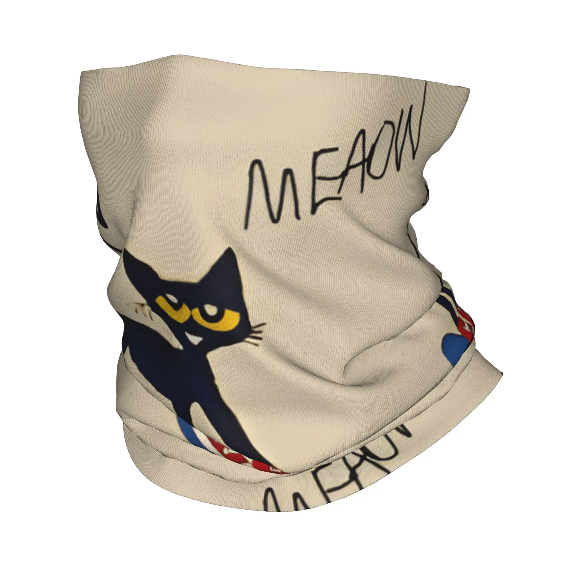 Pete the Cat  Skateboarding Bandana Neck Gaiter Printed  Wrap Scarf Multi-use Face Mask Outdoor Sports Unisex Adult All Season