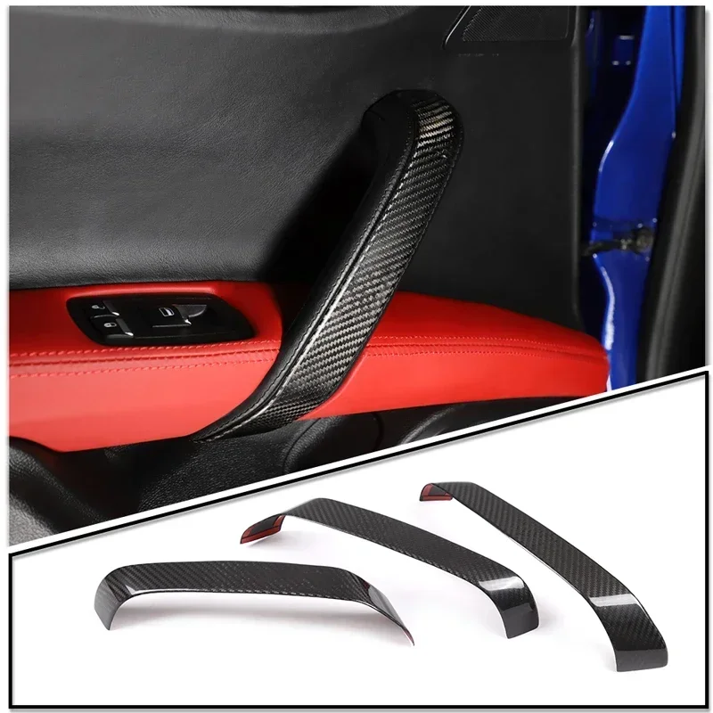 

For Maserati Ghibli 2014-2022 Real Carbon Fiber Car Styling Car Inner Door Handle Armrest Cover Sticker Car Accessories