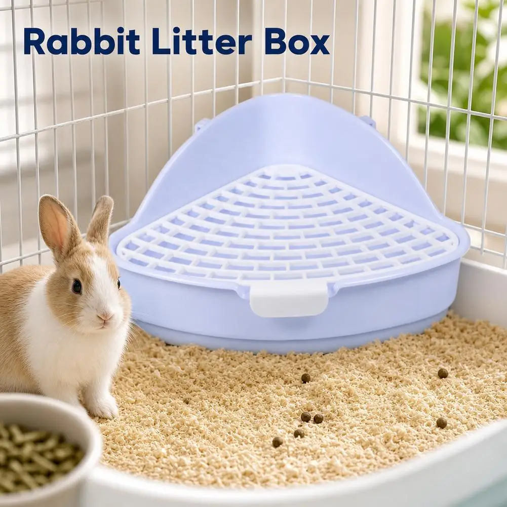 Tragbare Dreieckige Kaninchen-Streuschale Reinigungszubehör für Kleintier-Toilettentrainer Abnehmbare Plastik-Hamstertoilette ﻿ – Detail 3