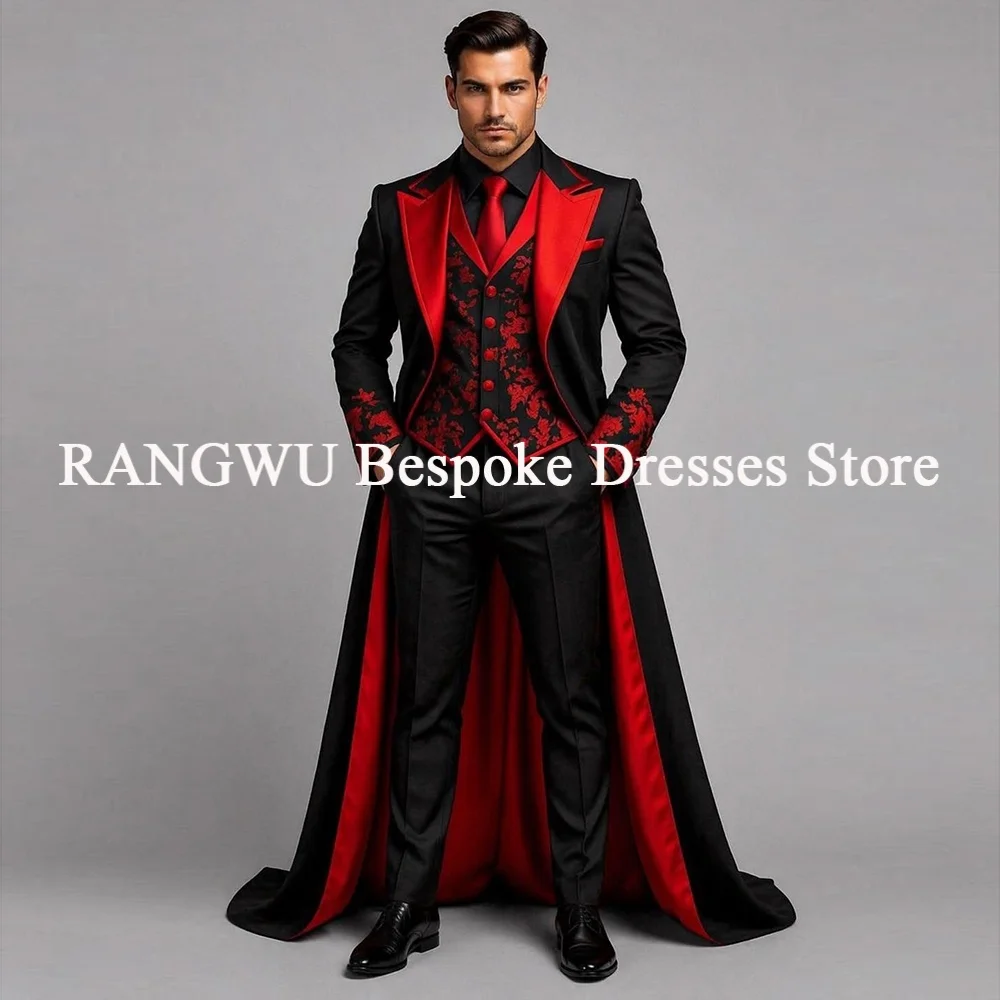 Herren-Designeranzüge für Hochzeiten, Jacke mit einem Knopf, lange Hose, 3-teiliges Set, Bräutigam-Smoking, maßgeschneiderte Herren-Bankettkleidung