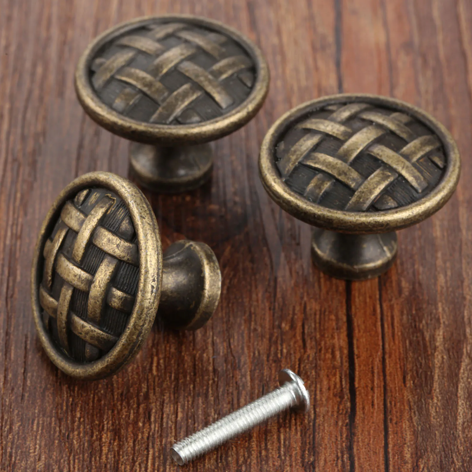 1pc 33*24mm Furniture Handles  Antique Bronze Cabinet Knobs and Handles Door Cupboard Drawer Kitchen Pull Knob