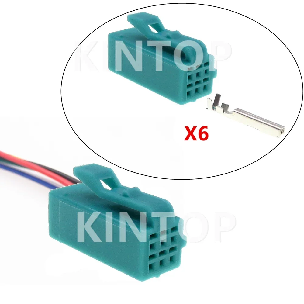 1 Set 6 Pins AC Assembly Automobile Plastic Housing Unsealed Cable Connector With Wires Auto Replacement Plug Parts Car Adapter