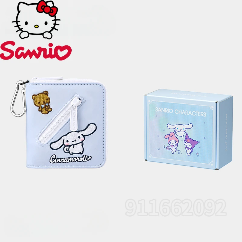 Sanrio Original New Women's Coin Purse Luxury Brand Fashion Women's Wallet Multiple Card Slots Large Capacity Short Coin Purse