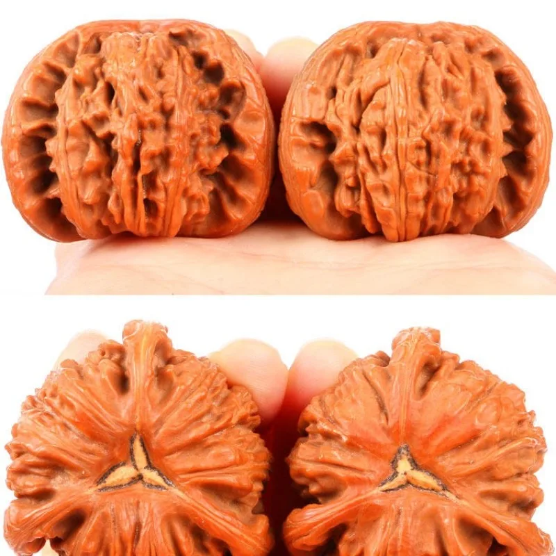 Triple Ridged White Lion Wenwan Walnuts High Polished Patina Hand Massage Collectibles Unique Gift For Hobbyists Available In