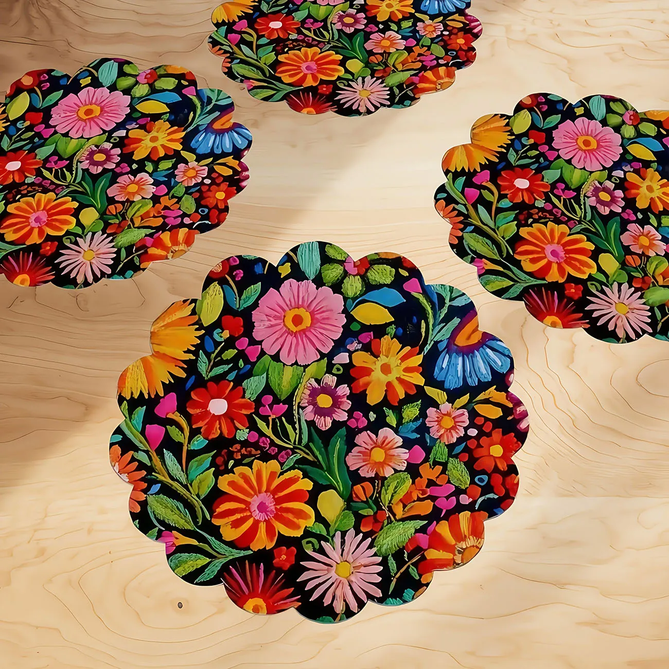 4-Piece Set - Wooden Table Mat, Non-Slip and Heat Resistant, Table Protection, Dining Table Decor, Restaurant Gift