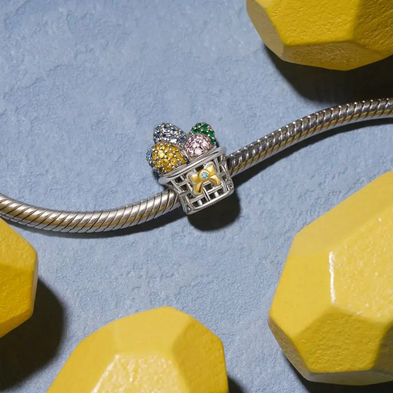 جديد 925 فضة قناع بيضة عيد الفصح سحر of ley 925 سلسلة مطرز صالح الأصلي قلادة سوار DIY بها بنفسك مجوهرات اكسسوارات