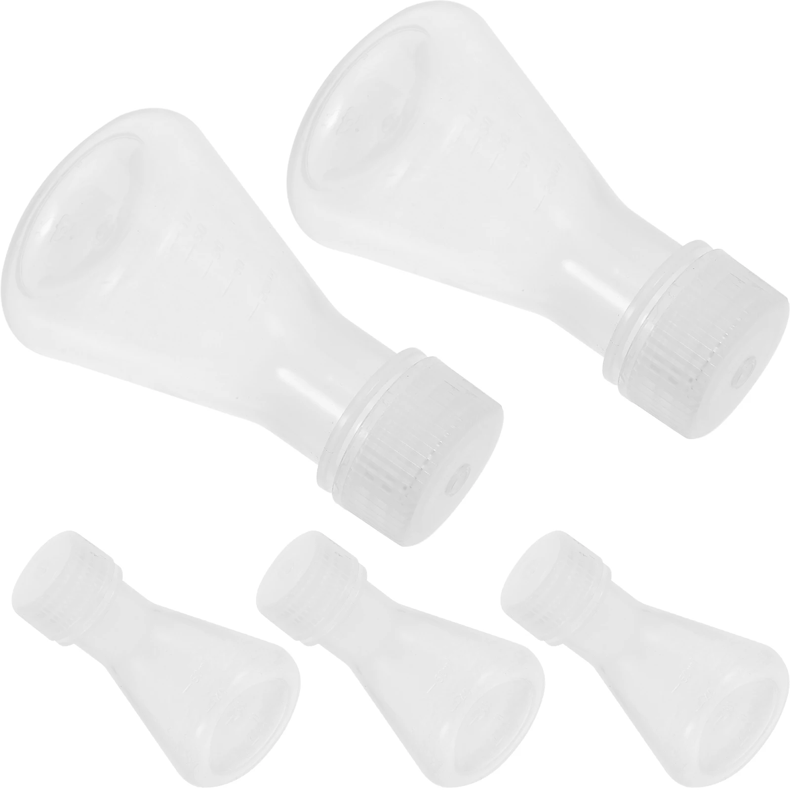 

5 Pcs Flask Experiment Container Chemistry Lab Stoppers Erlenmeyer Plastic Conical Flat with Clear Scale