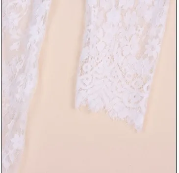 Sexy White Long Sve Deep V Ne Lace See tough Bodycon Dr with Train for Women Autumn 2024 Other 00% Material