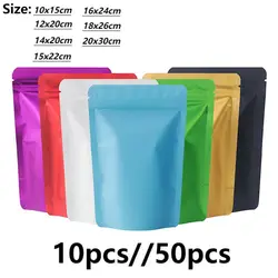 50pcs matte color anti-odor can stand up zipper self-sealing bags tea coffee bean storage storage seal Mylar bags