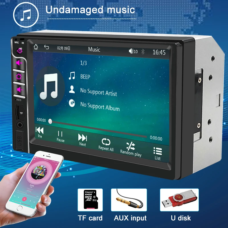 2Din Car Radio 7 Inch Multimedia MP5 Player Universal Car Stereo Bluetooth FM TF With Rear Camera For Volkswagen Kia Toyota