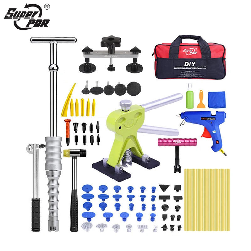 Super PDR Tools Factory Price DIY Paint less Dent Puller Repair Tool Adjustable Dent Lifter with glue tabs kit