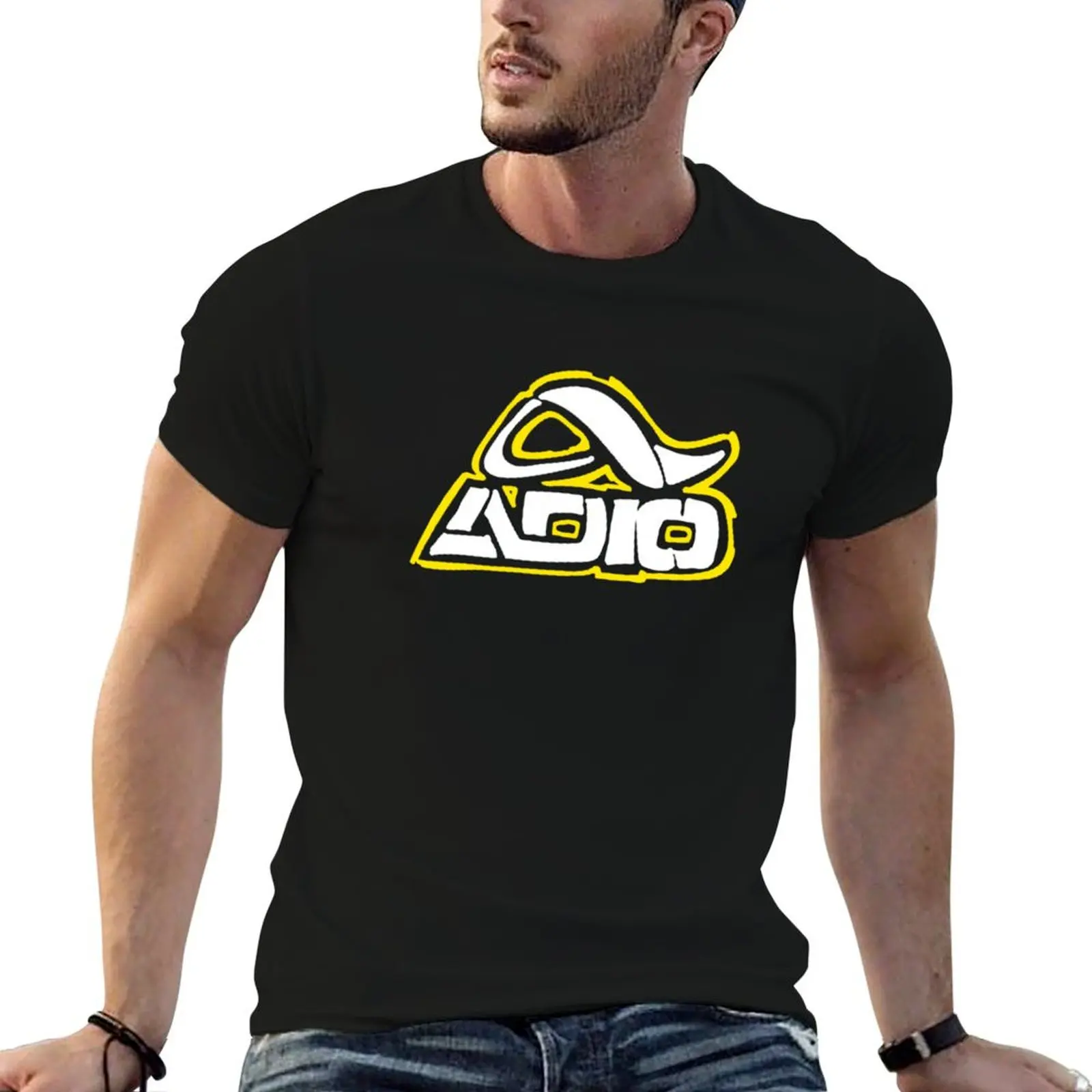 Camiseta con logo de ADIO, camisetas de algodón, camisetas de hombre de alta calidad para hombre, camiseta informal