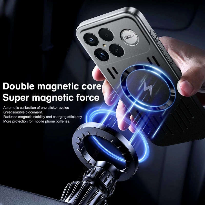 샤오미 레드미 K80 울트라 K90 프로 맥스용 마그네틱 마그세이프 호환 케이스, 레드미 K90 K80 K70 프로용 쿨링 방열 커버