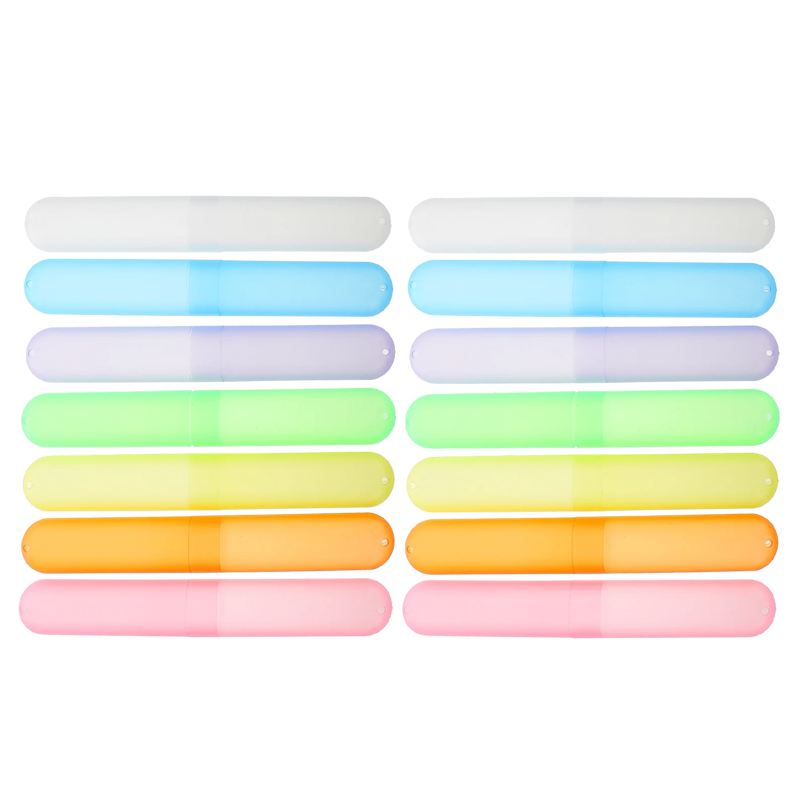 

14Pcs Toothbrush Case Portable Travel Colored Plastic Toothbrush Holder Compact Storage Box Travel Tooth Brush Holder