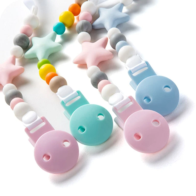 5 buah dot bayi klip padat dot plastik klip Soother pemegang puting Bayi pemegang DIY rantai Teether aksesoris mainan bayi