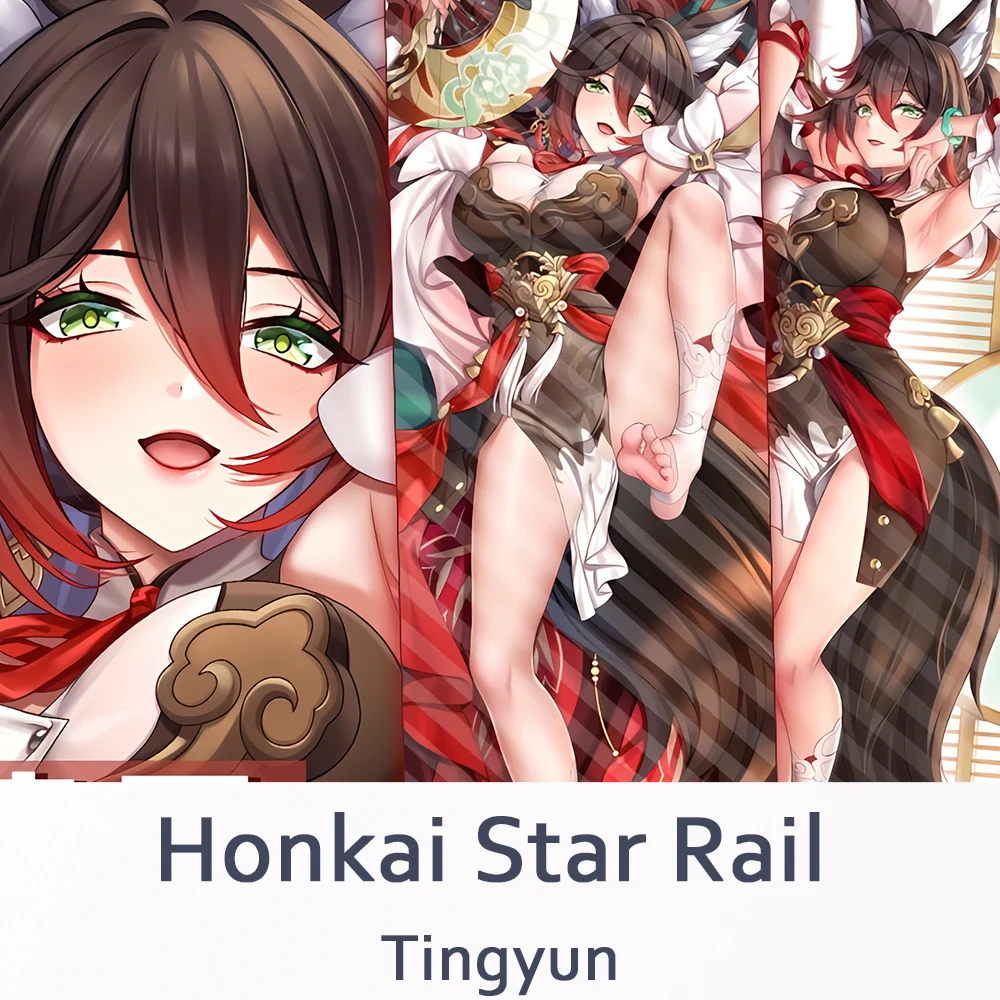 Dakimakura Honkai Star Rail Tingyun federa per cuscino per tutto il corpo Anime Otaku federa per cuscino da gioco