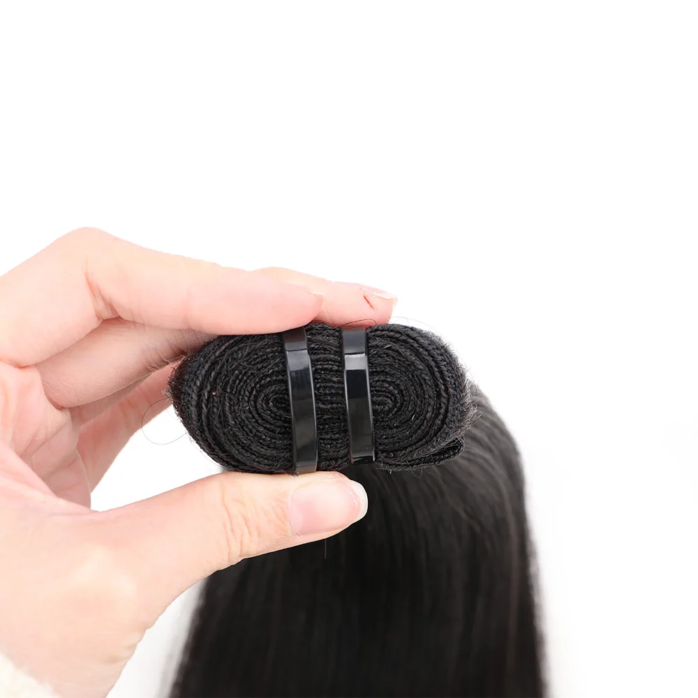Extensiones de cabello humano virgen, mechones de cabello crudo de Vietnam, hueso recto, tejido, Natural, negro, grado 15A