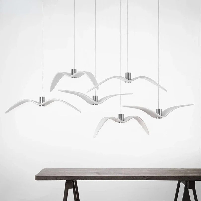 Nordic Modern Seagull Bedroom Pendant LampBedside Restaurant Kitchen Staircase Corridor Living Room Led Lighting Resin Lights