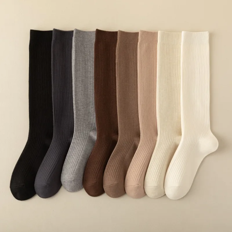 

8 pairs Ladies' autumn winter casual comfortable calf socks fashionable versatile warm comfortable women's pile socks