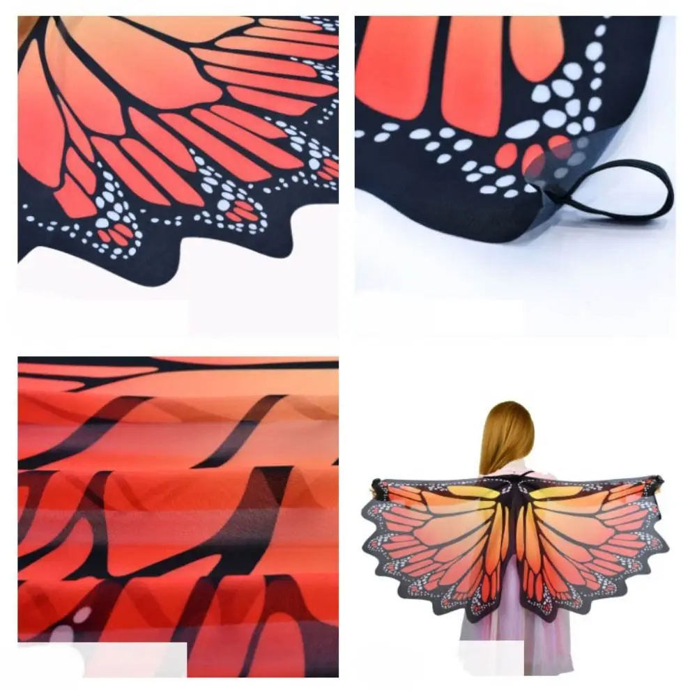 크리 에이 티브 쉬폰 나비 케이프 그라디언트 드레싱 스카프 & 랩 파티 소품 의상 윙 망토 키즈