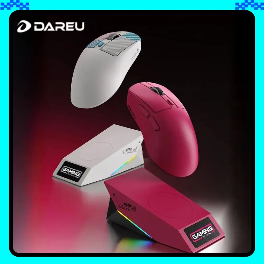 

DAREU AE7 Mouse Wireless Tri-mode Dual 8k E-sports Medium To Large Right-handed Ergonomic Design Gaming Mouse RGB Charging Base