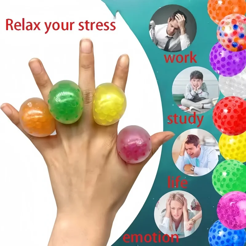 5pcs 3.5 ซม.ยางนุ่ม Squeeze Ball Grape Ball ความเครียดบรรเทา Sensory ของเล่นสําหรับเด็กปาร์ตี้โปรดปราน Pinata Fillers คริสต์มาสของ...