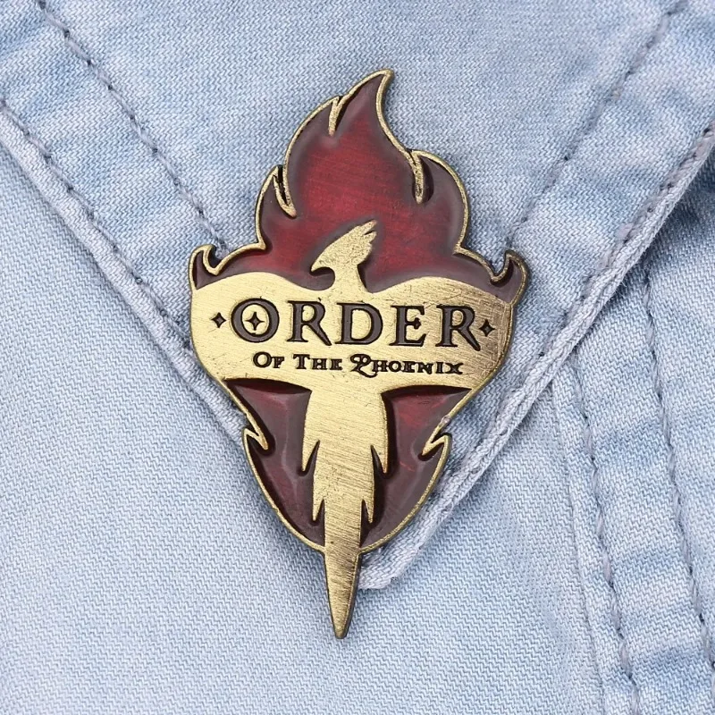 Harri Order of The Phoenix Potter Symbol Brooch Wizarding World Enamel Pin Movie Wizardry School Jewelry Boutique Gift