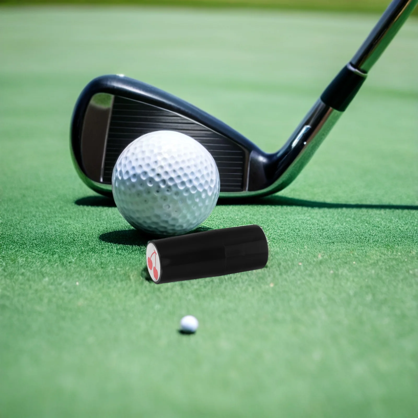 Golf Ball Stamp Waterproof Self-Inking Tool Cherry Pattern Quick Dry Ink Reusable Marker for Golf Ball Identification